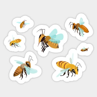 Honeybees in Flight Sticker